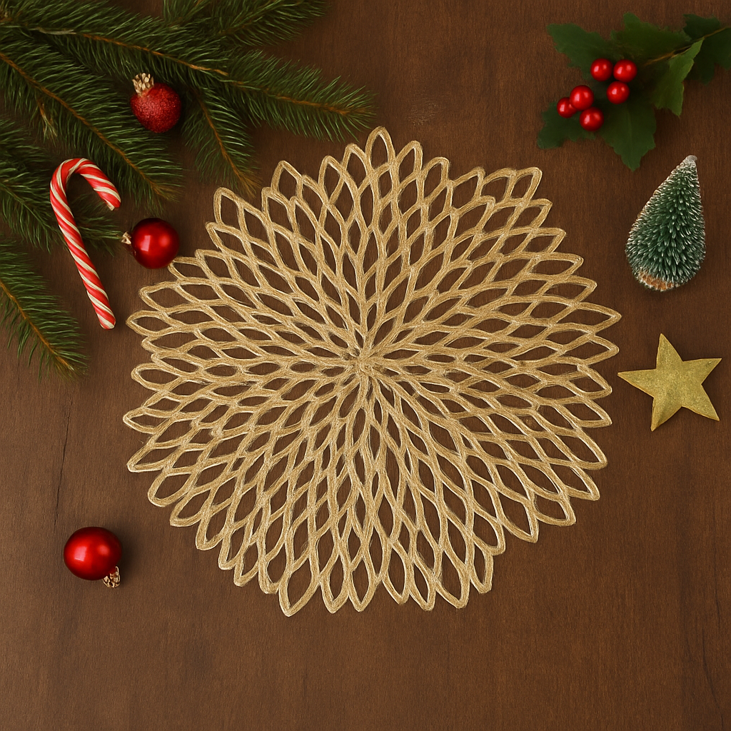 Set De Table Noël Or Moderne qualité