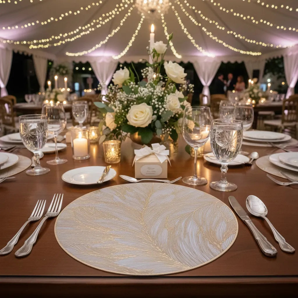 Set De Table Rond Mariage Raffiné