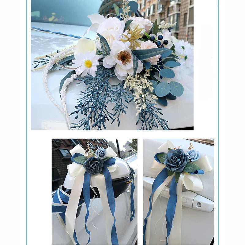 Set Floral pour Voiture Mariage Chic