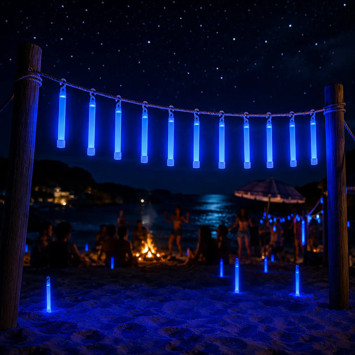 Set de Bâtons Festifs Fluorescents Bleus