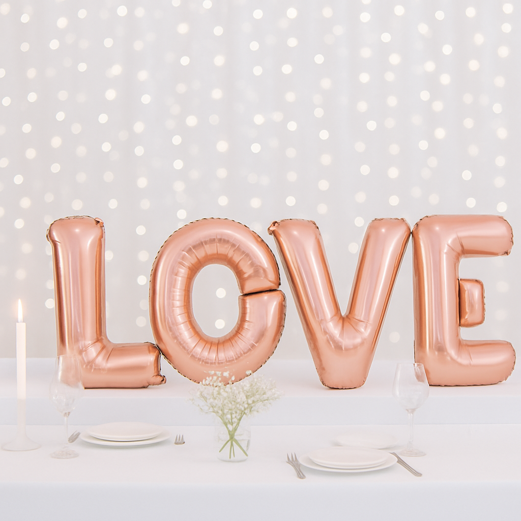 Set de Ballons LOVE Rose Gold