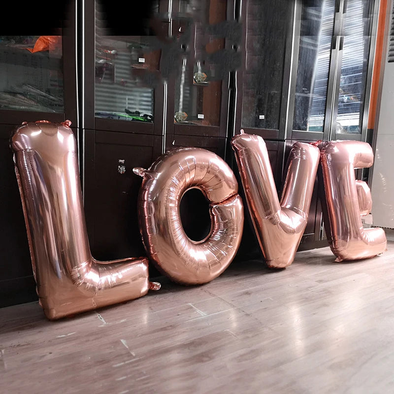 Set de Ballons LOVE Rose Gold Design