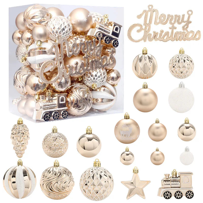 Set de Boules de Noël Champagne Raffinées Classe