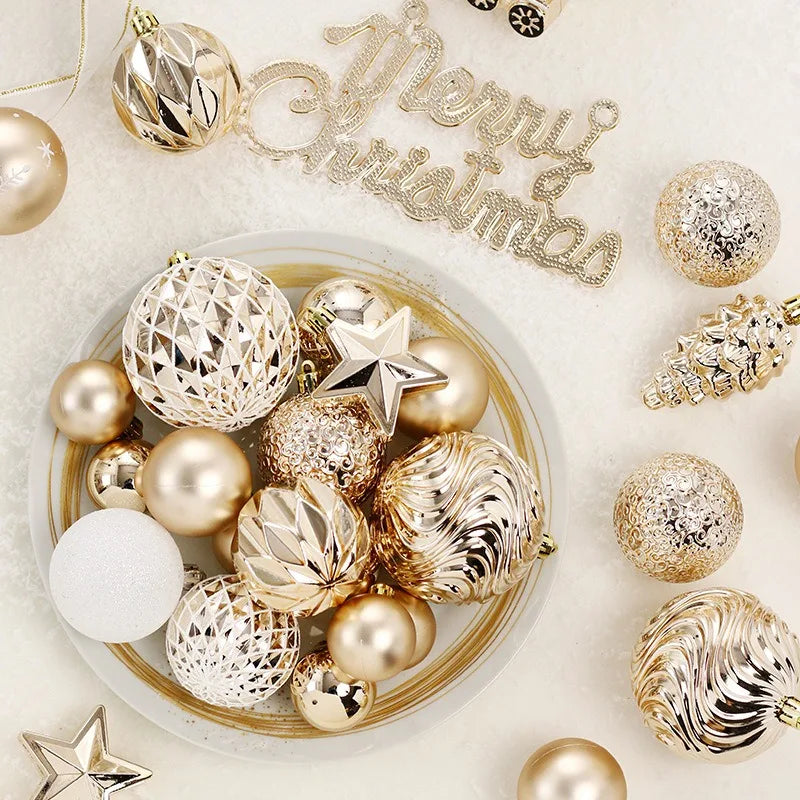 Set de Boules de Noël Champagne Raffinées Légères
