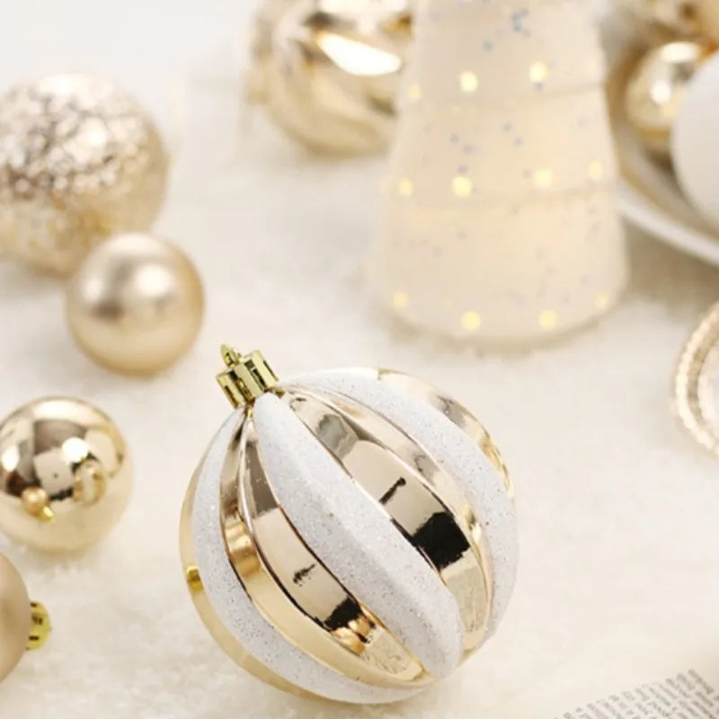 Set de Boules de Noël Champagne Raffinées Plastiques 