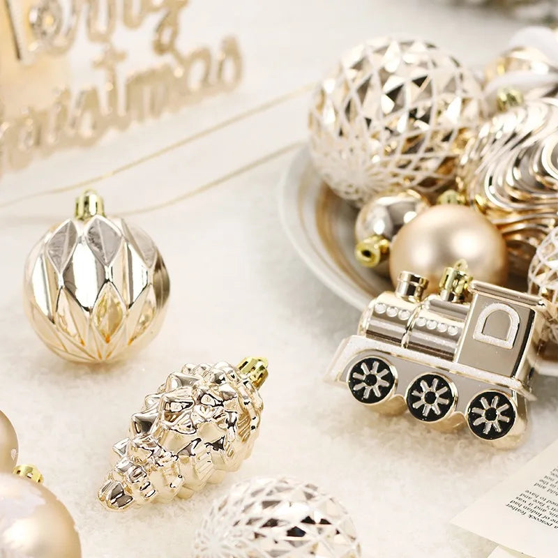 Set de Boules de Noël Champagne Raffinées Résistantes 