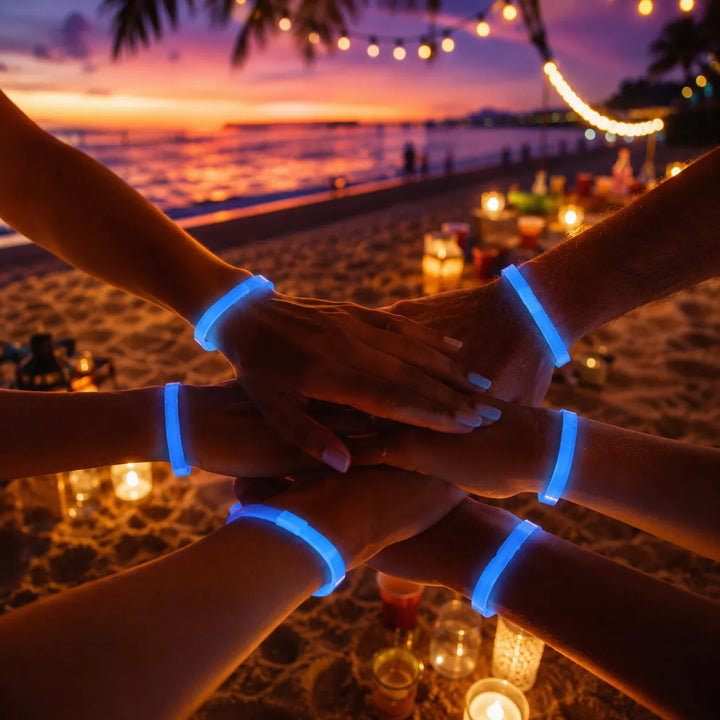 Set de Bracelets de Fête Bleus Etincelants