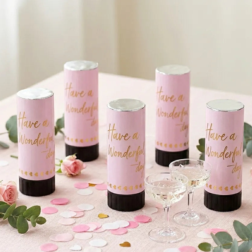 Set de Canons à Confettis Roses