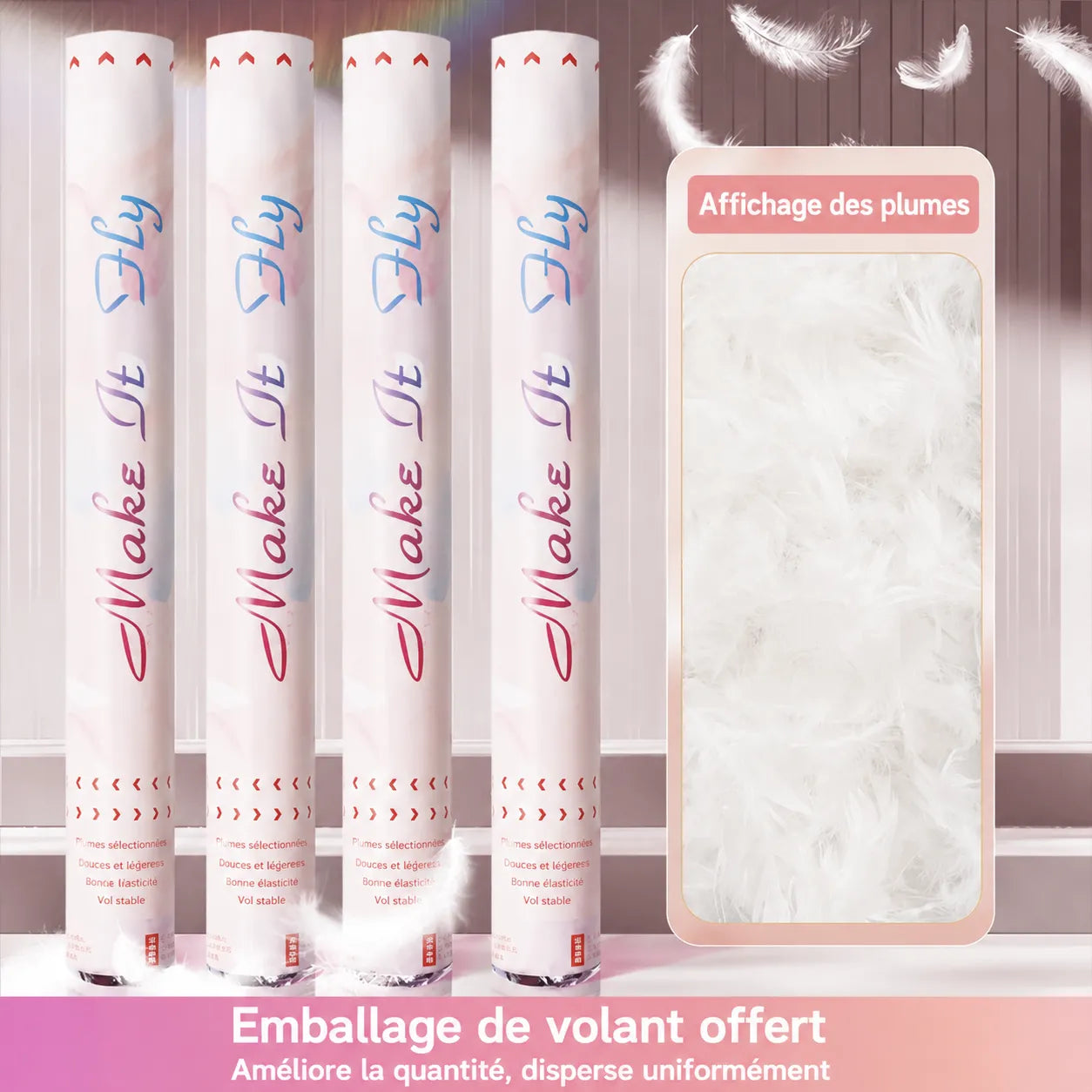 Set de Canons à Plumes Blanches Unique