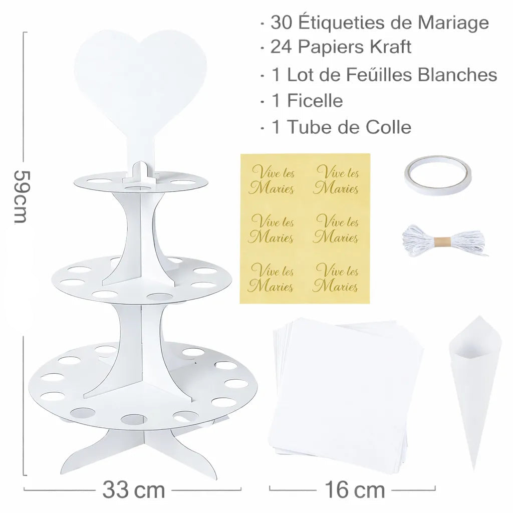 Set de Cornets à Pétales Blanc Chic
