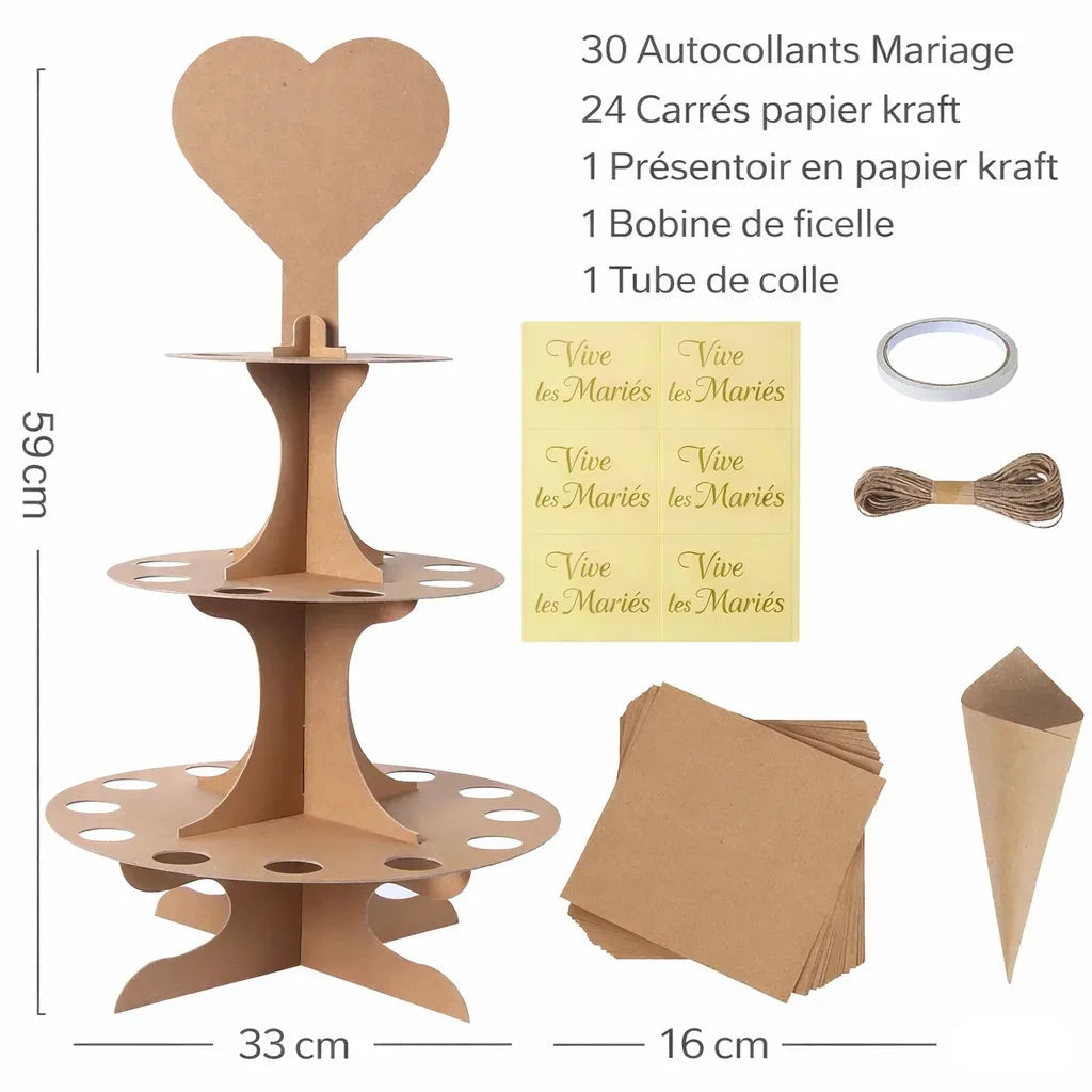 Set de Cornets à Pétales en Kraft Unique
