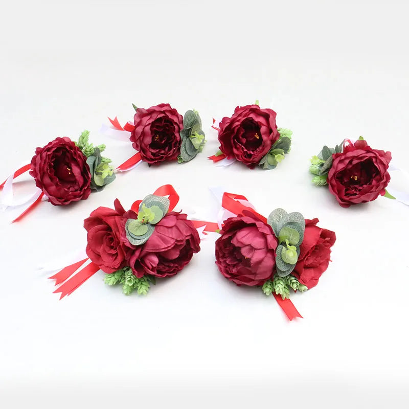 Set de Fleurs Bordeaux Voiture Mariage Unique