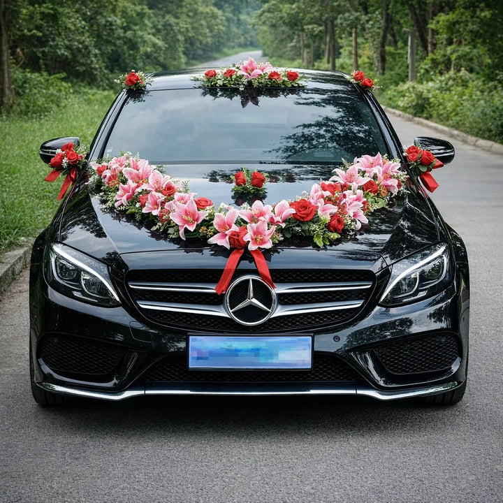 Set de Fleurs Décoratives pour Véhicule Mariage