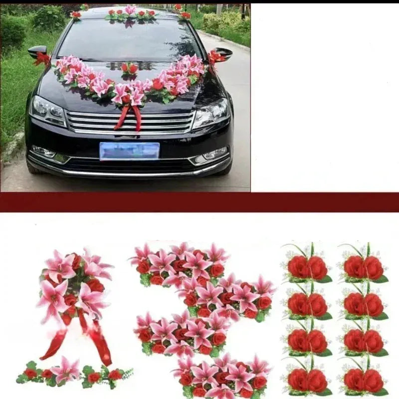 Set de Fleurs Décoratives pour Véhicule Mariage bohème