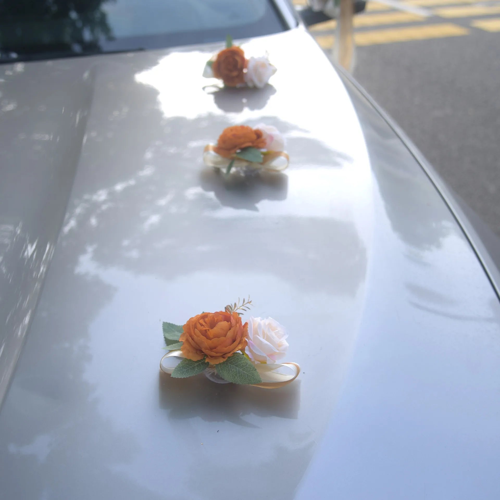 Set de Fleurs Terracotta pou Voiture Mariage Chic