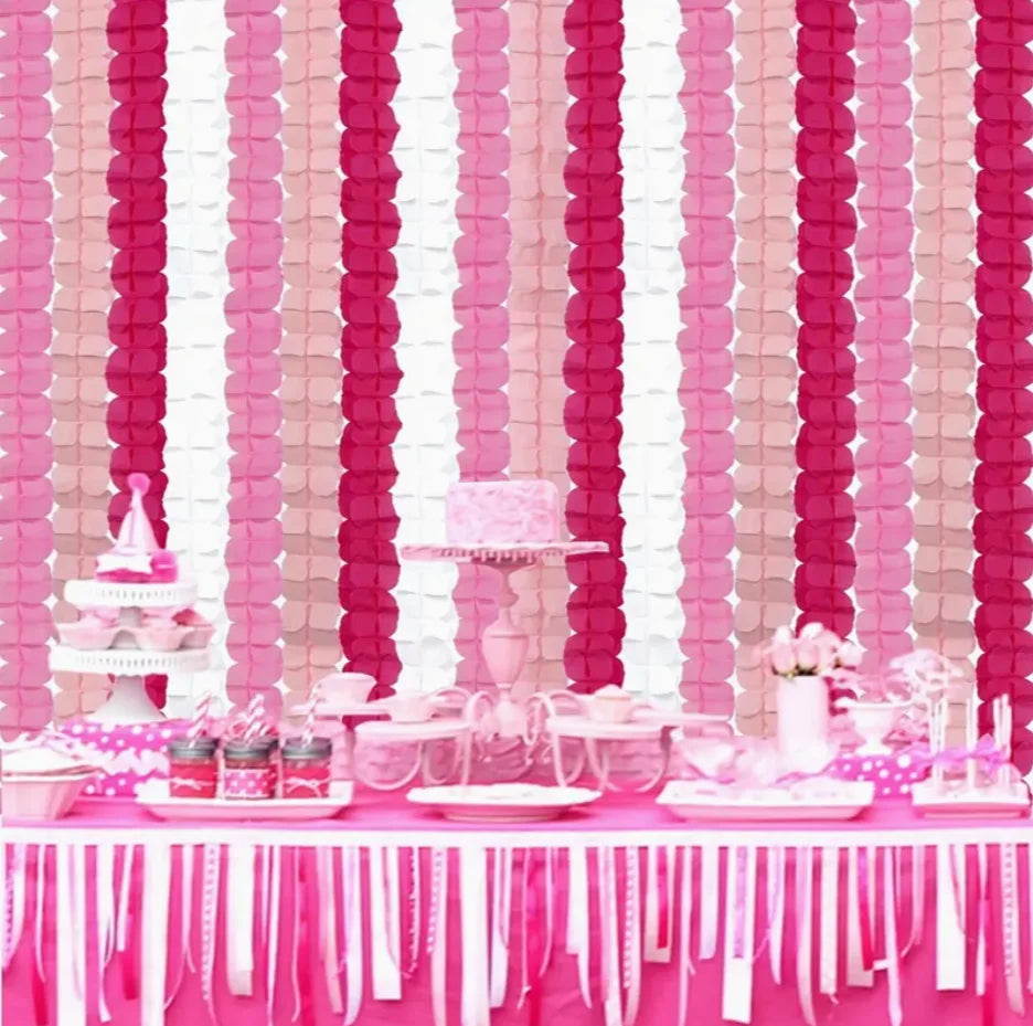 Set de Guirlandes en Papier Nuance Rose Jolie