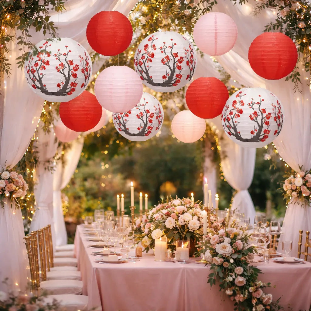 Set de Lampions Décoratifs Fleurs de Cerisier