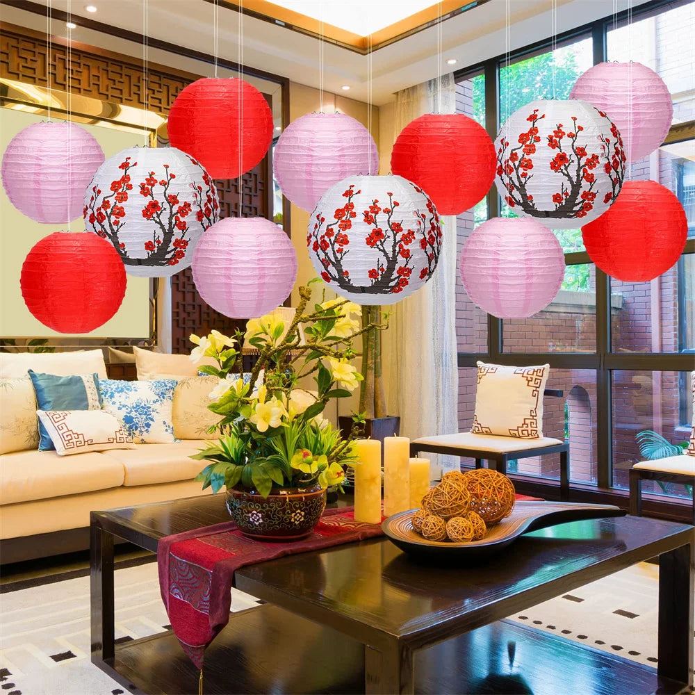 Set de Lampions Décoratifs Fleurs de Cerisier Unique