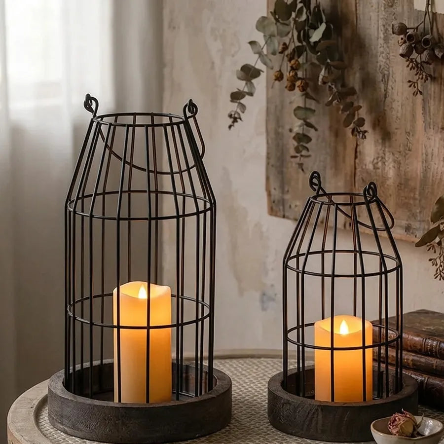 Set de Lanternes en Fer Lumineuse