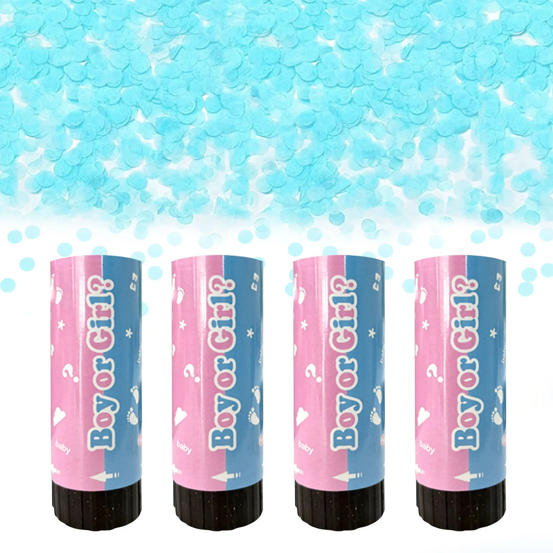 Set de Petits Canons à Confettis Babyshower Garçon Moderne