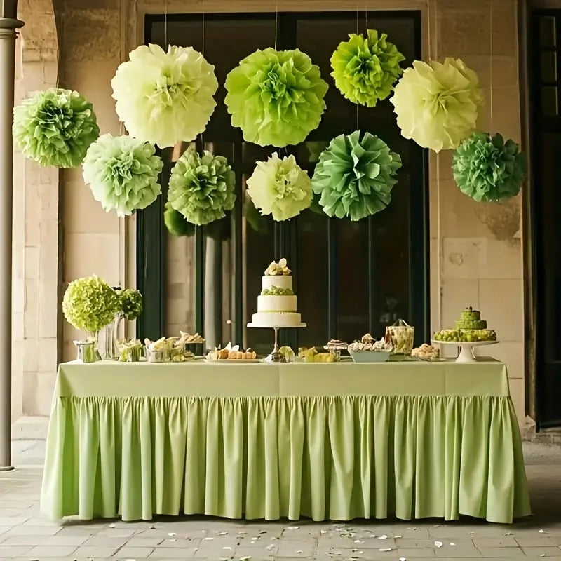 Set de Pompons Décoratif Verts 