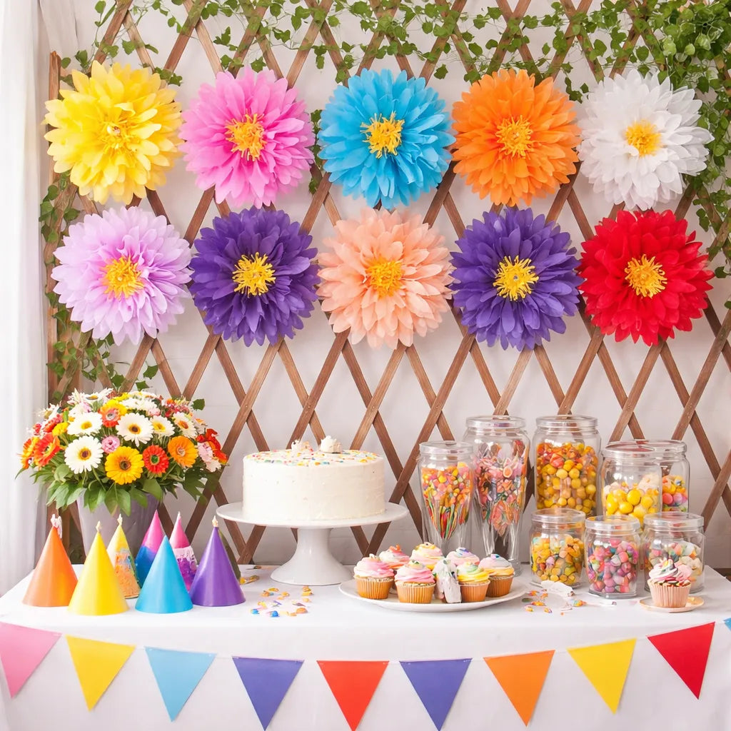 Set de Pompons Fleurs Colorés Design