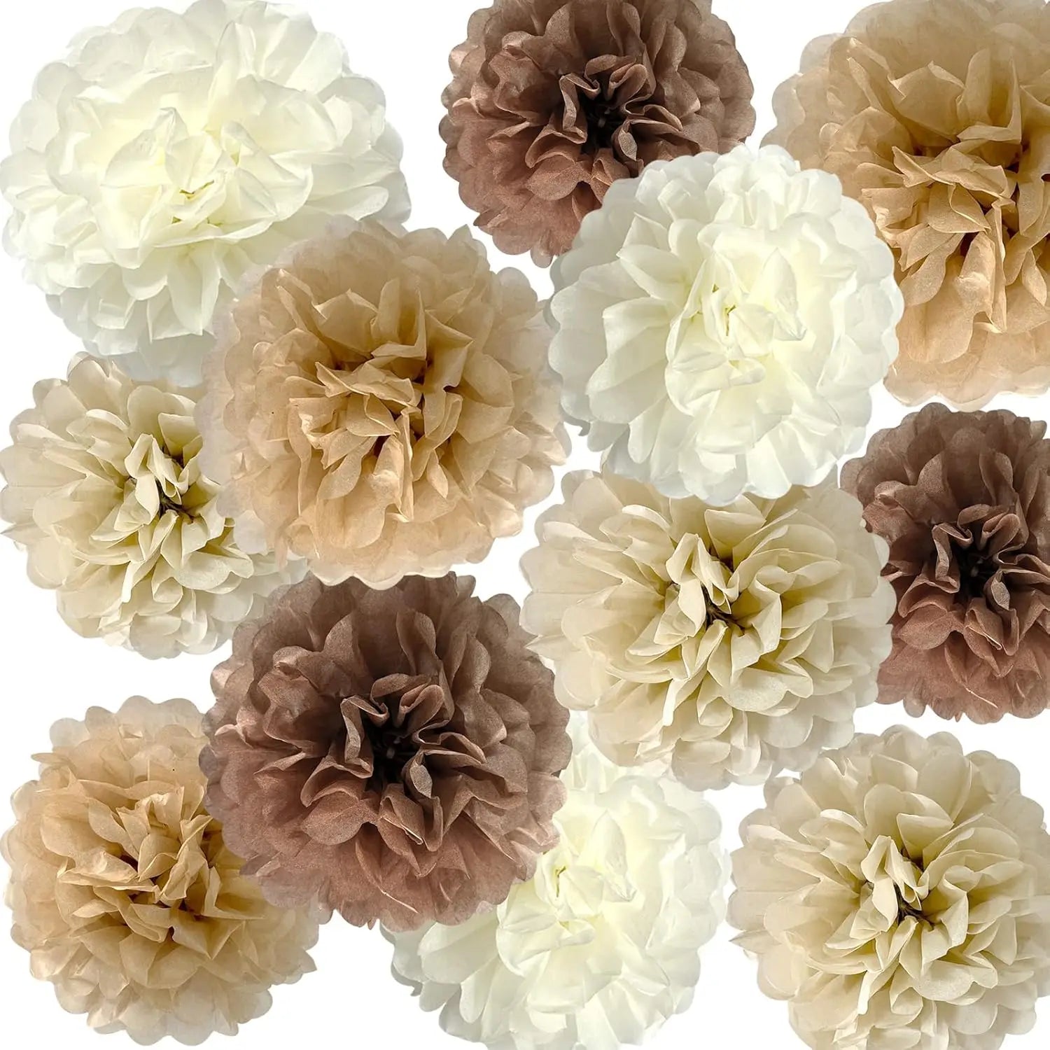 Set de Pompons Marron Design Harmonieuse