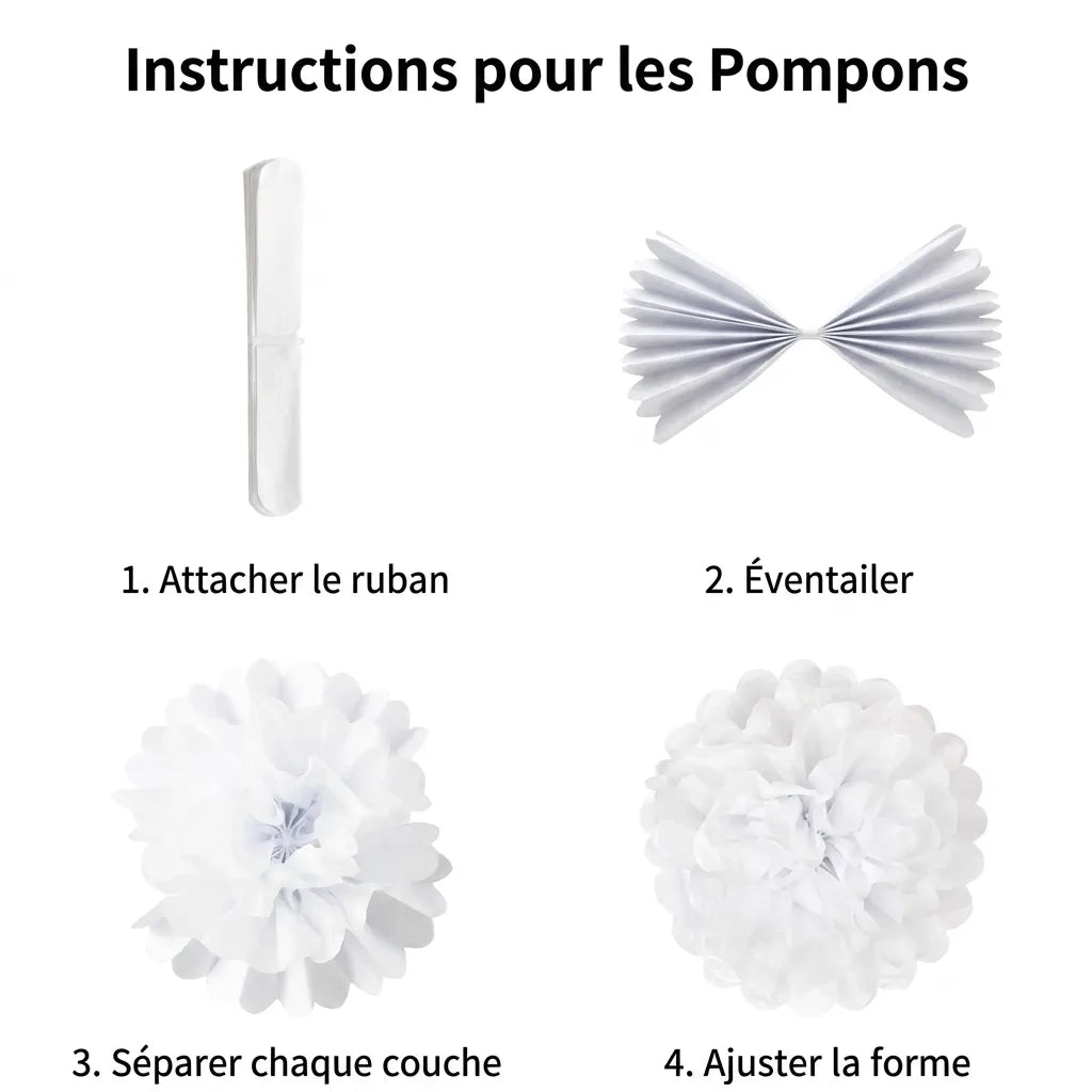 Set de Pompons Marron Design Minimaliste