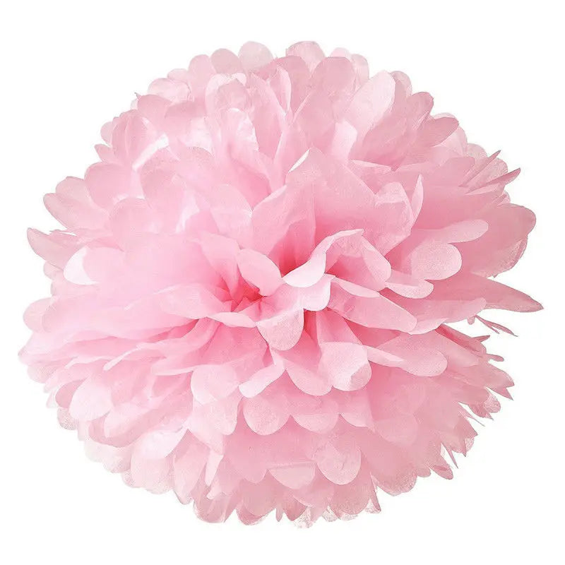 Set de Pompons en Papier de soie Roses et Dorés Festive