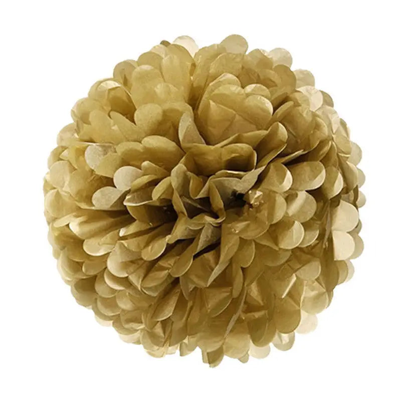Set de Pompons en Papier de soie Roses et Dorés Unique