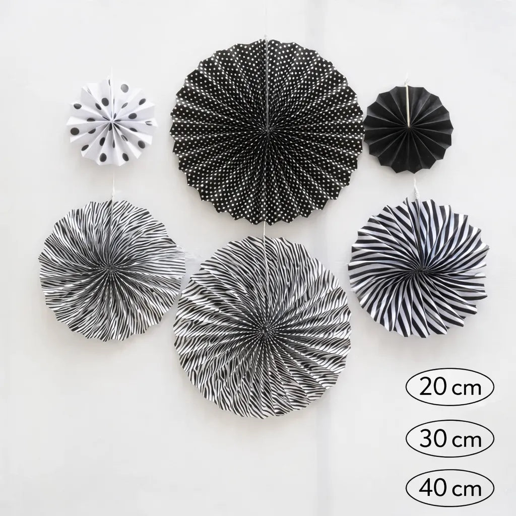 Set de Rosaces Noir et Blanc élégant