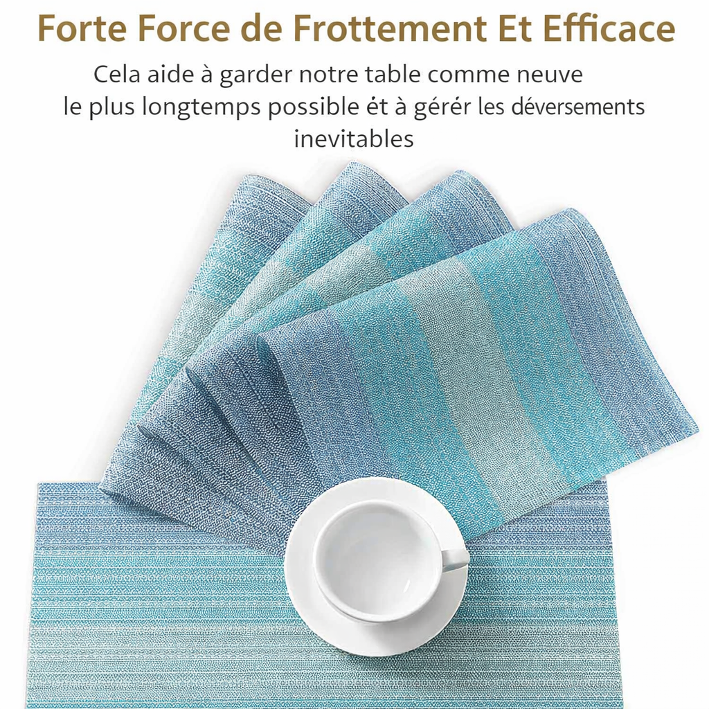 Set de Table Bleu Tissé Romantique