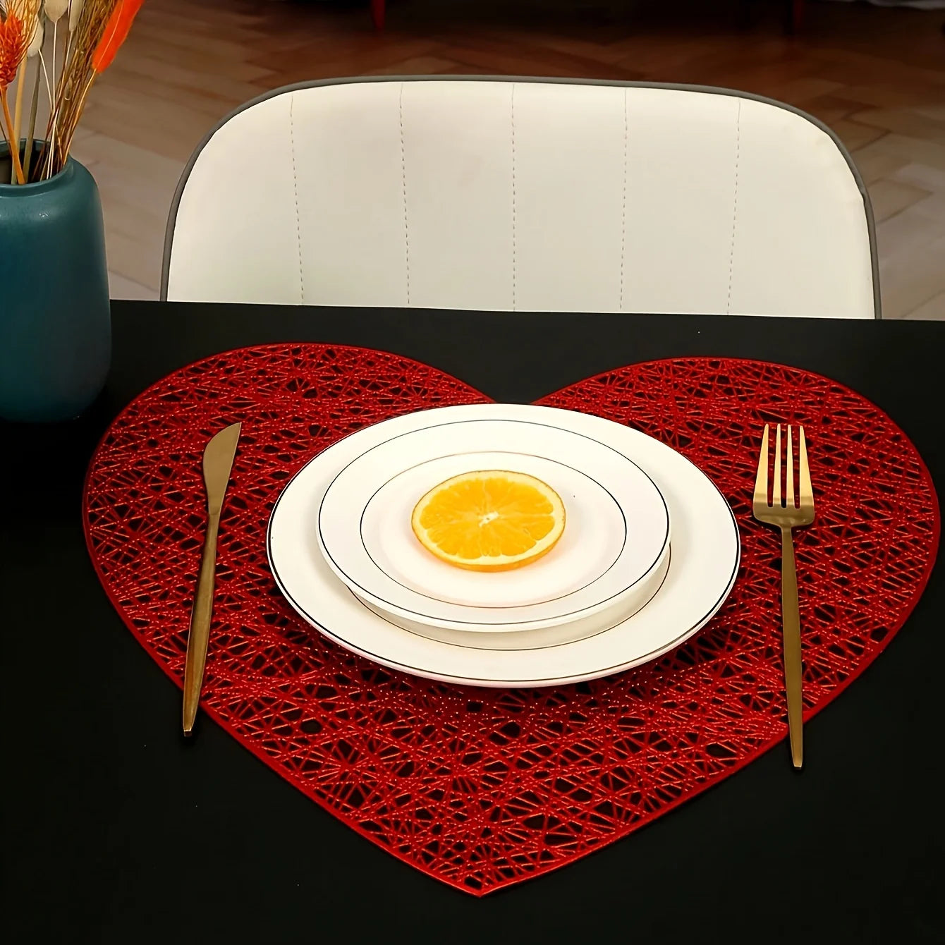 Set de Table Cœur Rouge Chic