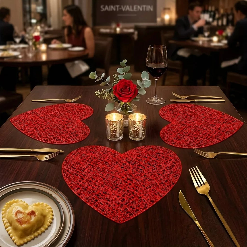 Set de Table Cœur Rouge Unique