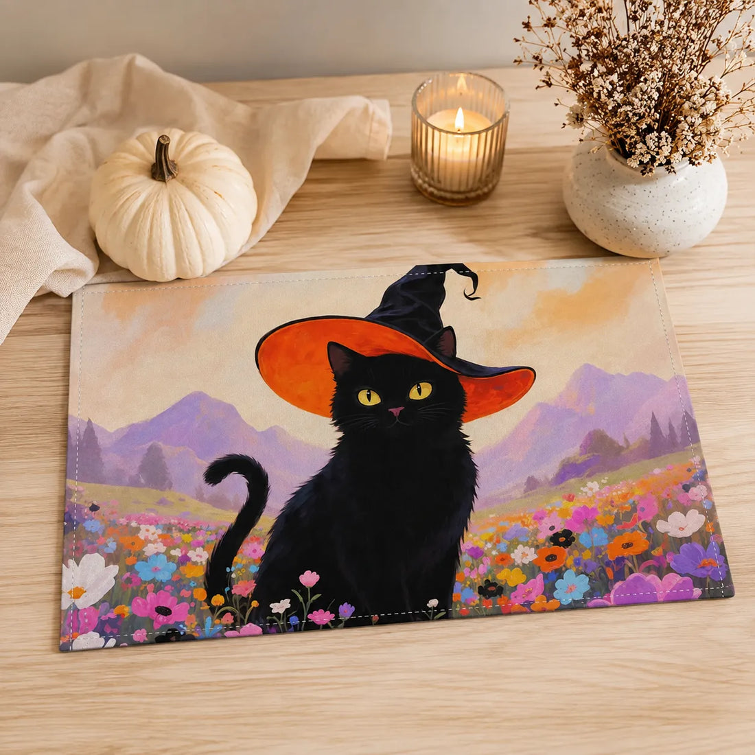 Set de Table Chat Halloween Pratique