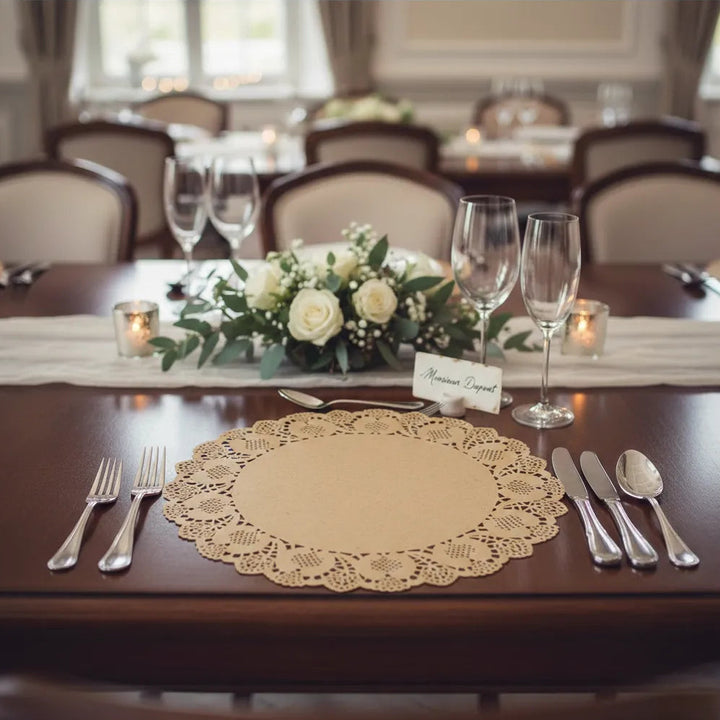 Set de Table Dentelle en Papier Jetable