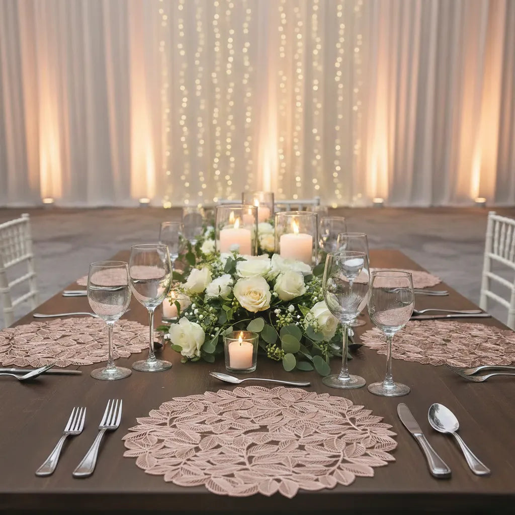 Set de Table Feuilles Rose Gold