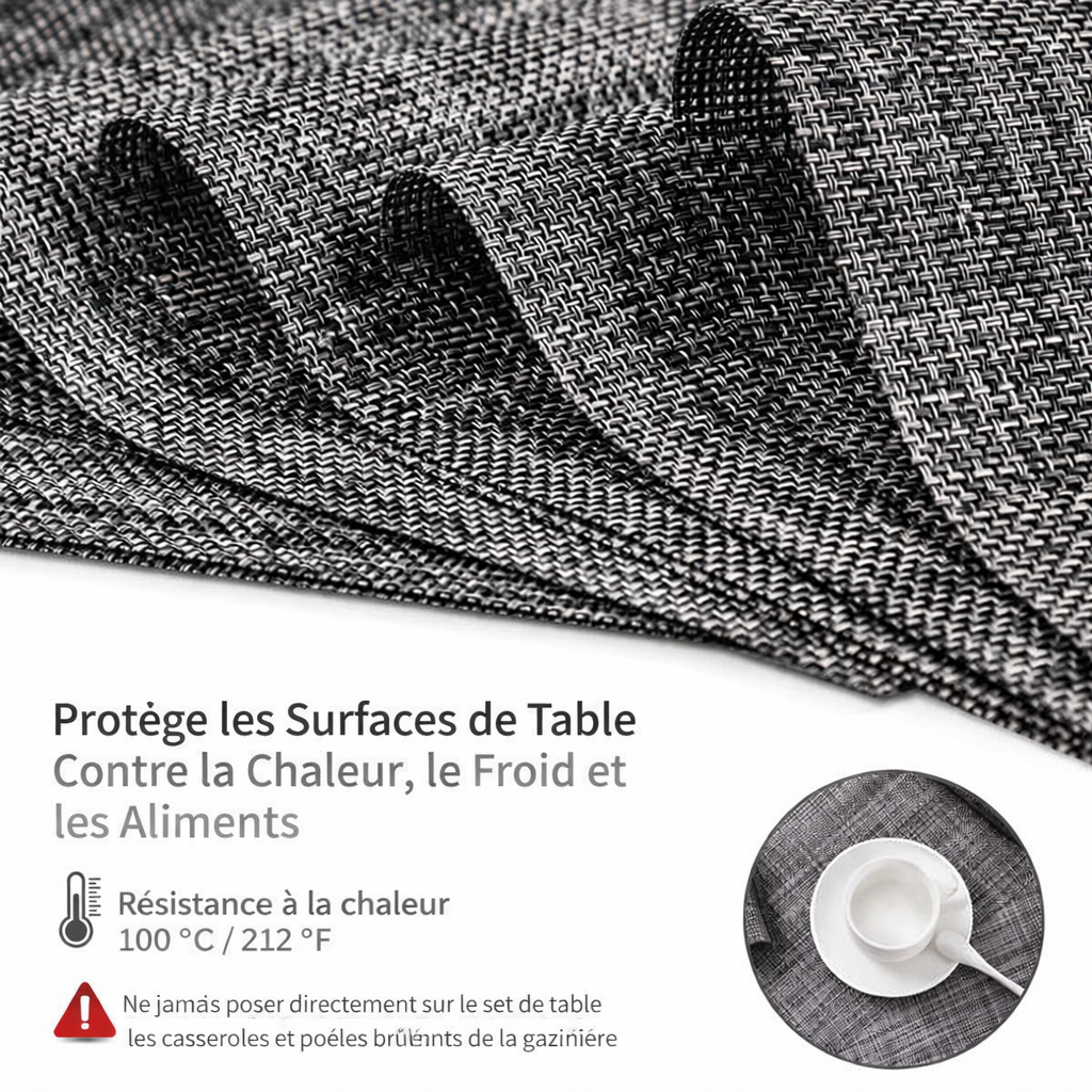 Set de Table Gris Minimaliste Ajouré