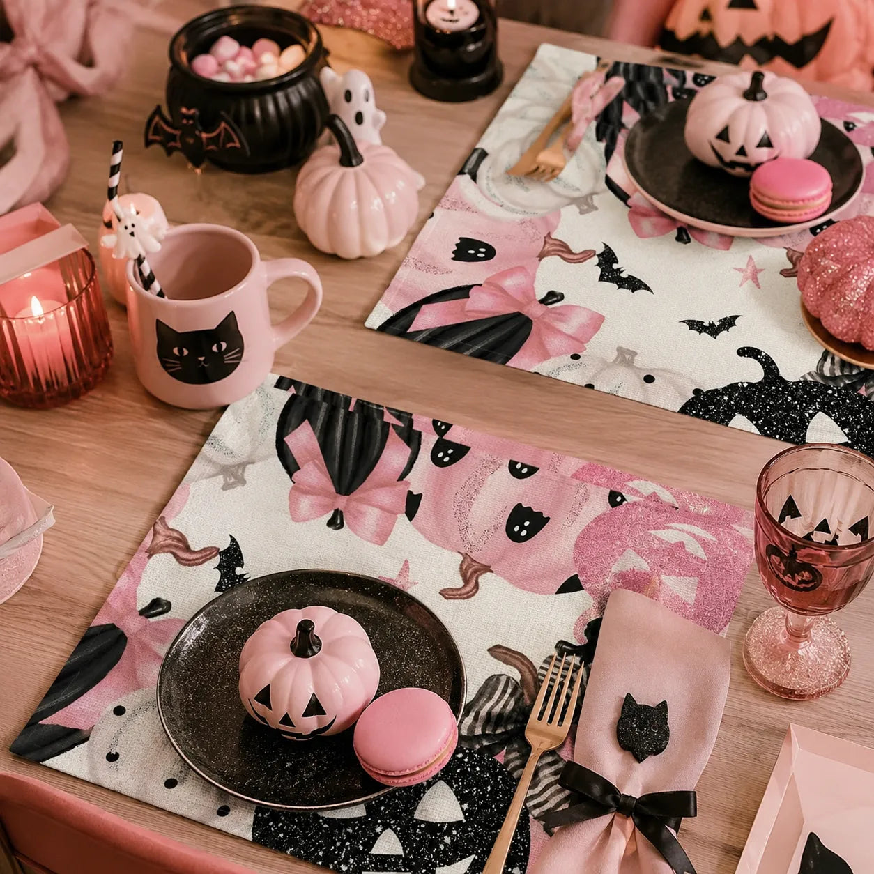 Set de Table Halloween Citrouilles Design Kawai