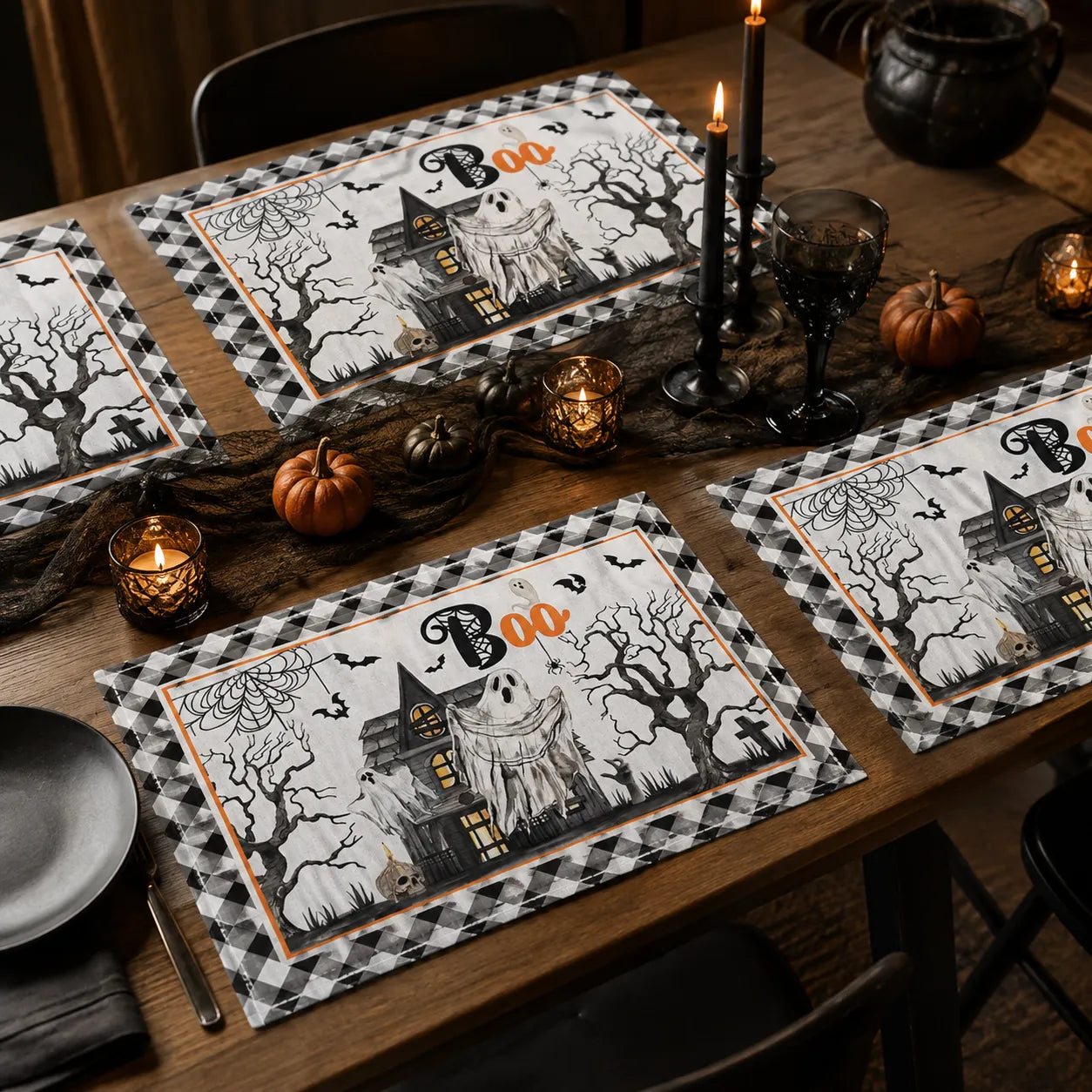 Set de Table Halloween Maison Hantée Original