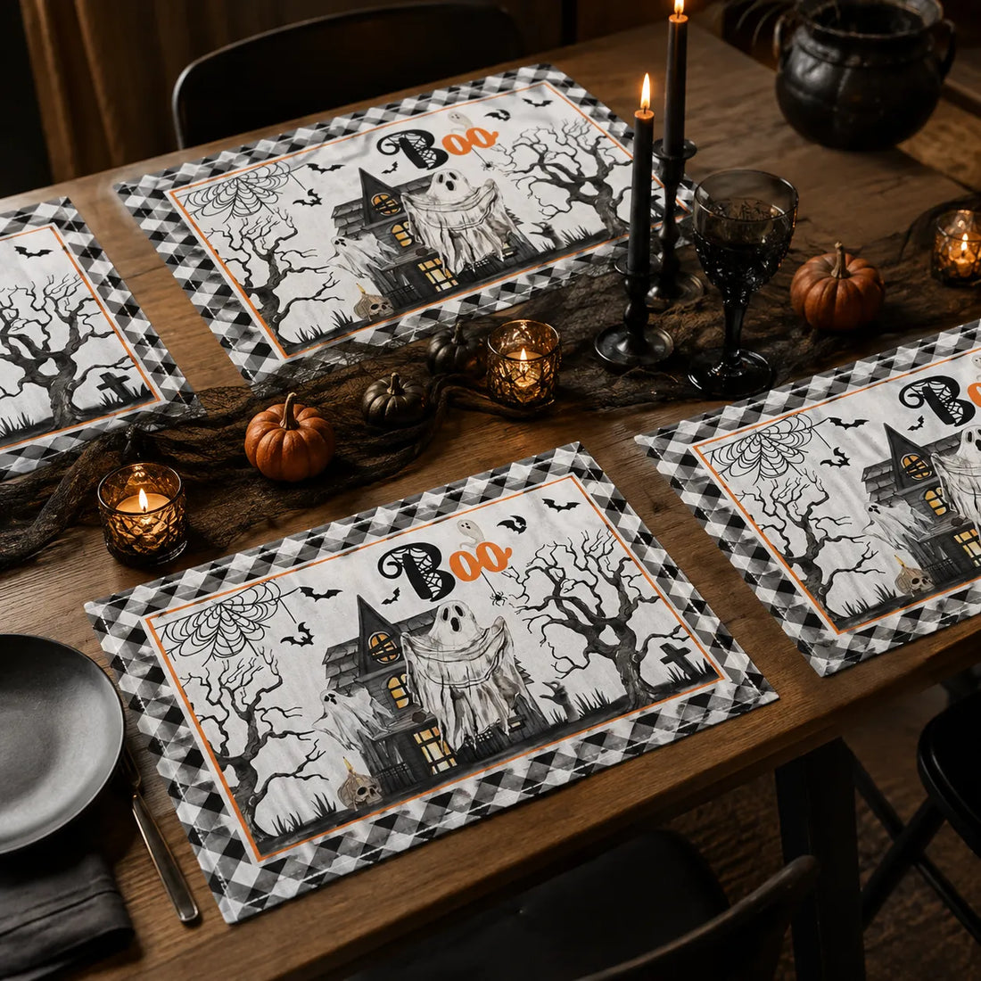 Set de Table Halloween Maison Hantée Original