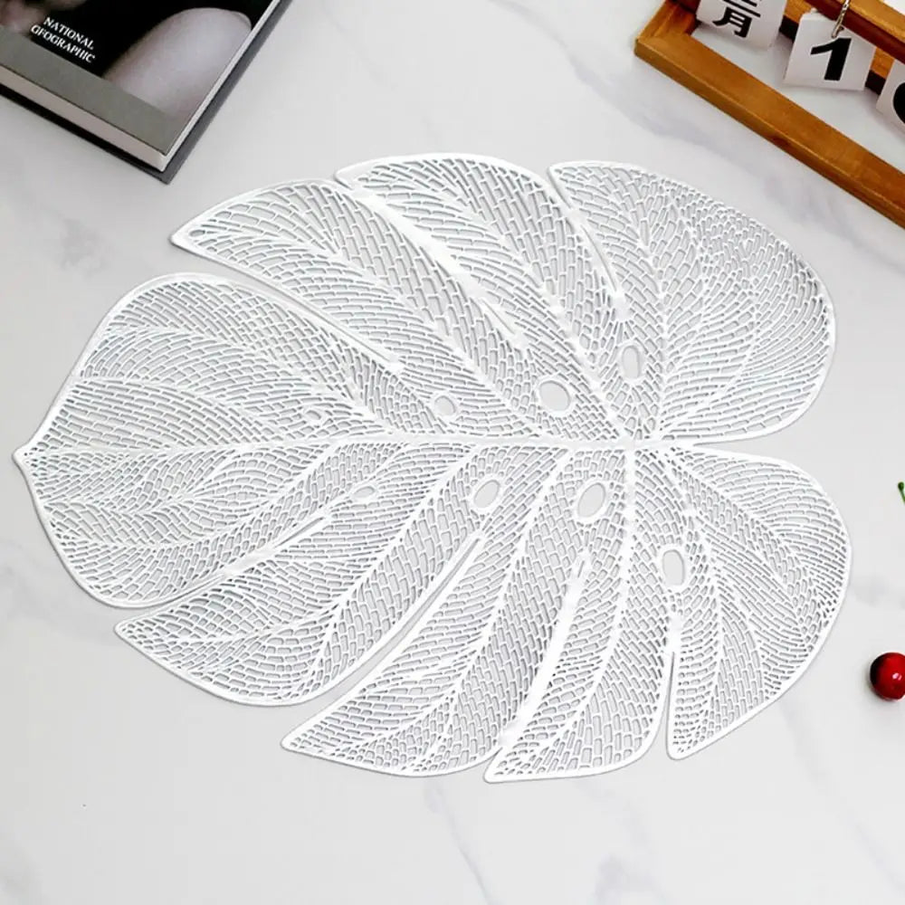 Set de Table Mariage Feuille Argenté Chic