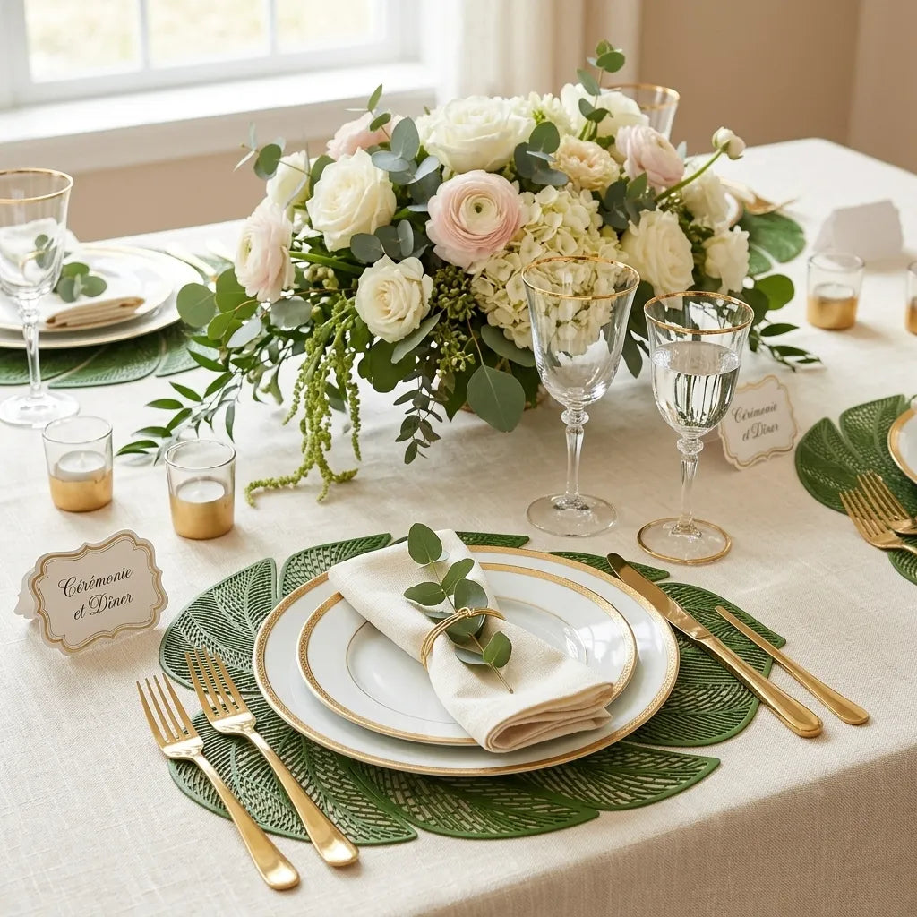 Set de Table Mariage Tropical Elégant