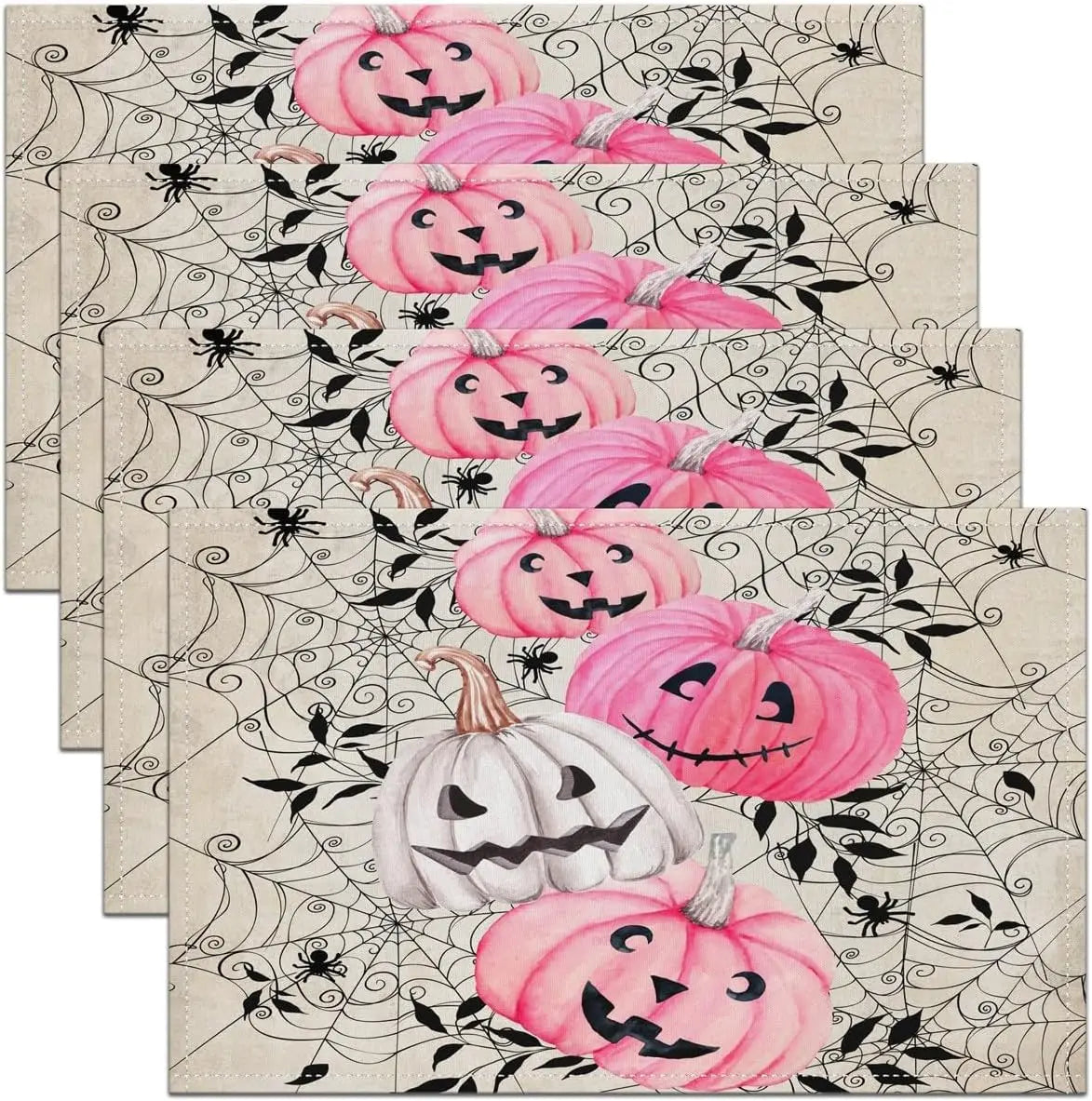 Set de Table Motifs Citrouilles Roses Design