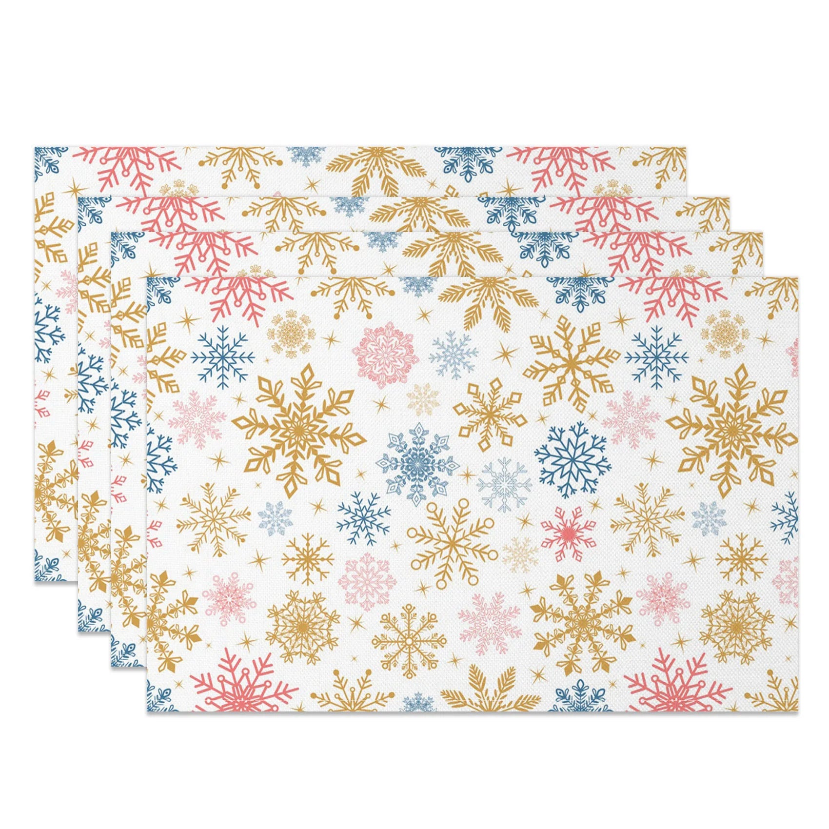 Set de Table Noël Blanc à Flocons Unique