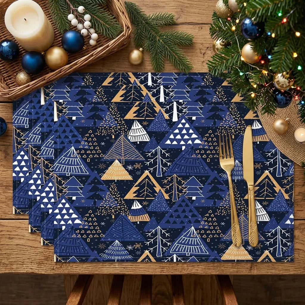 Set de Table Noël Bleu Moderne élégant 