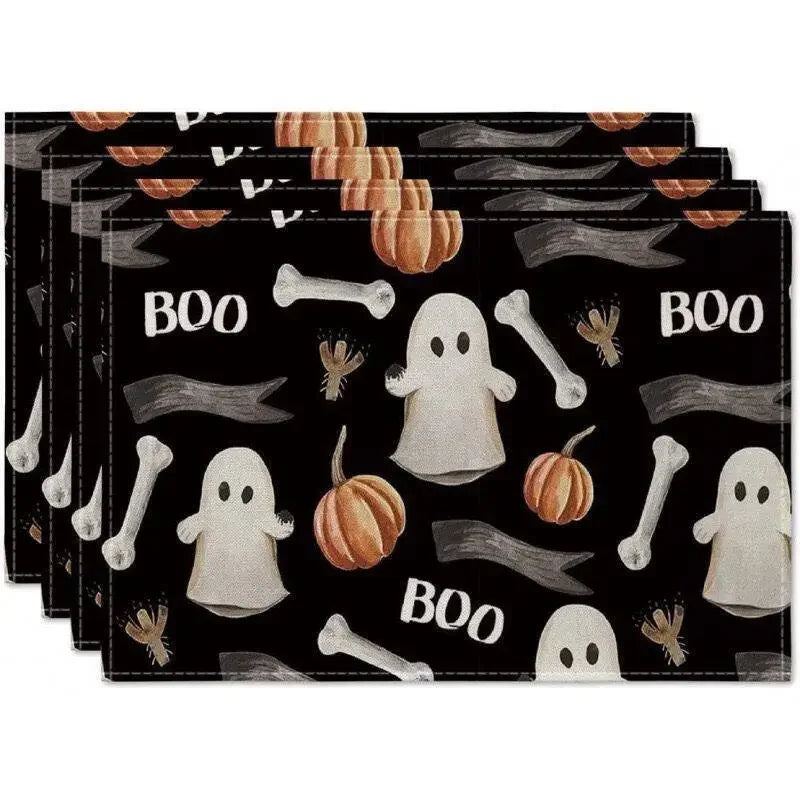 Set de Table Noir Boo Halloween Design