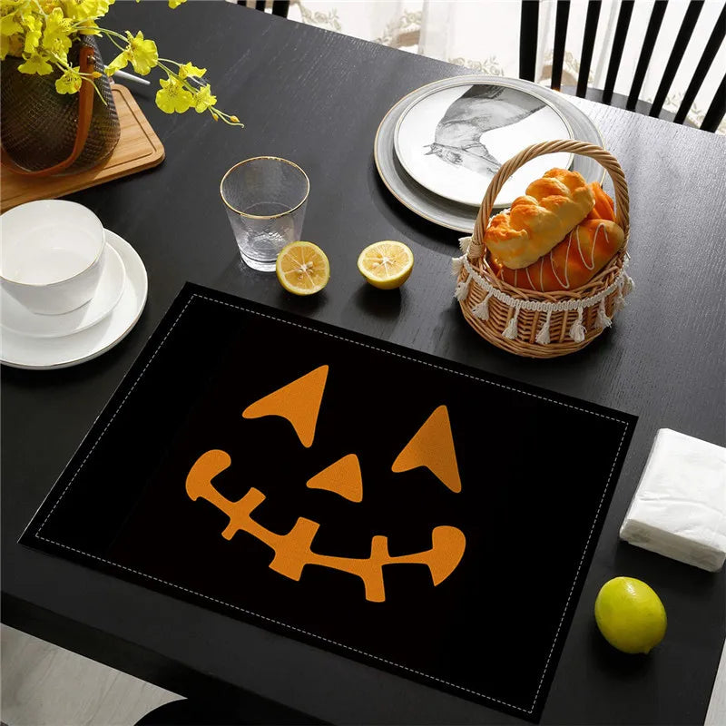 Set de Table Noir Halloween Minimaliste Design