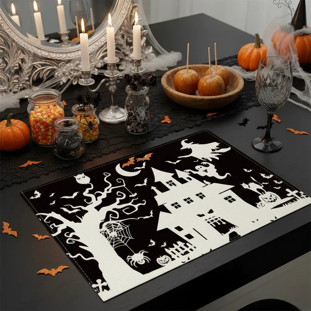 Set de Table Noir et Blanc Halloween