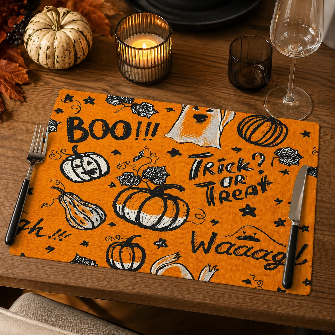 Set de Table Orange ‘Boo’ Pratique